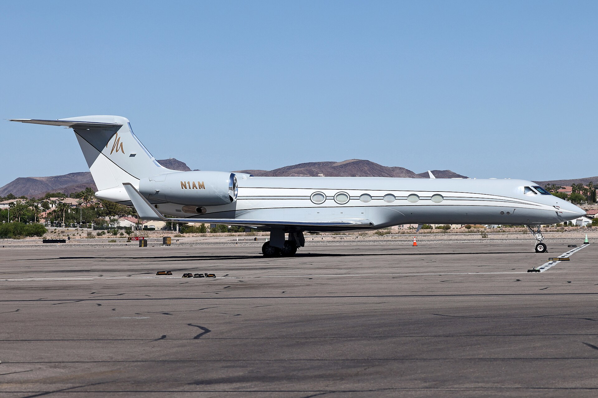 Gulfstream G-V parked at Henderson Executive Airport near Las Vegas