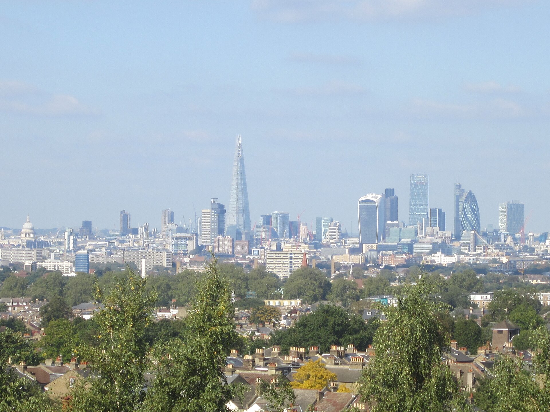 City of London skyline with the Shard and St Paul's Cathedral